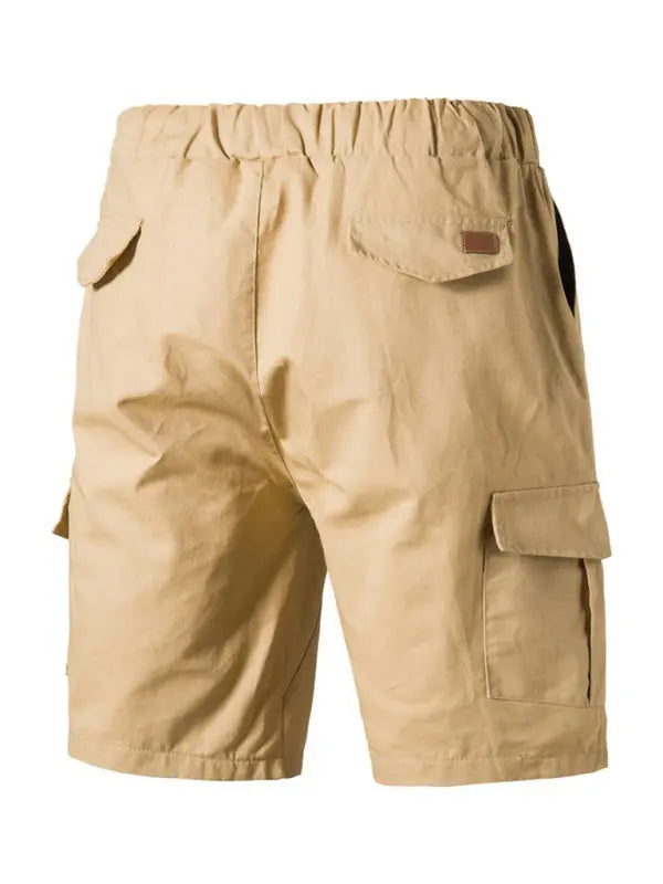 Men's Solid Color Double-knit Cargo Shorts - Image #7