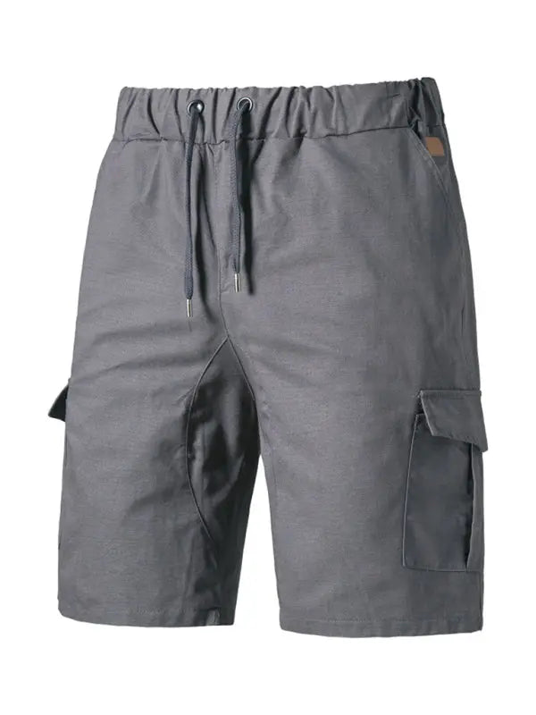 Men's Solid Color Double-knit Cargo Shorts - Image #11