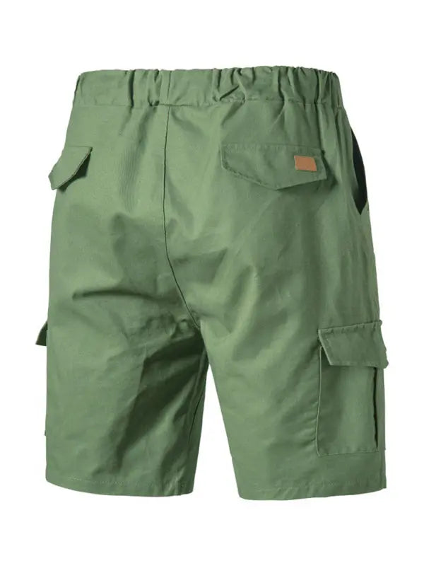 Men's Solid Color Double-knit Cargo Shorts - Image #15