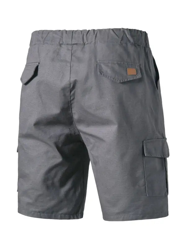 Men's Solid Color Double-knit Cargo Shorts - Image #12