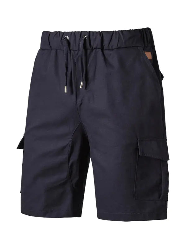 Men's Solid Color Double-knit Cargo Shorts - Image #9