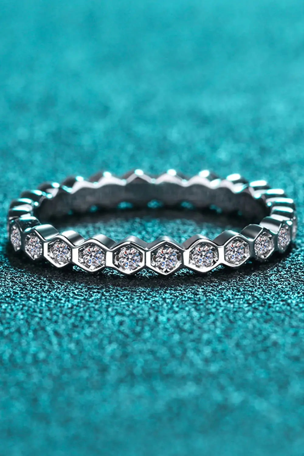Moissanite 925 Sterling Silver Eternity Ring - Image #5