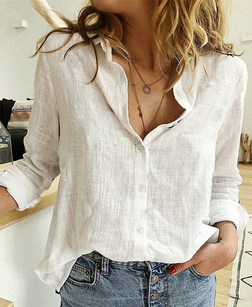 Women's Linen Button Down Shirt