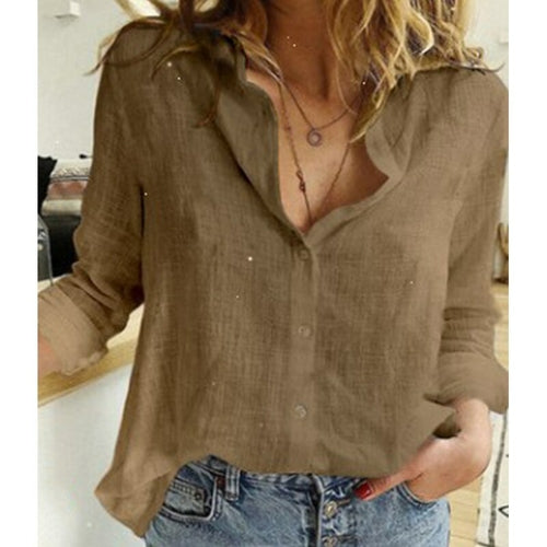 Women's Linen Button Down Shirt