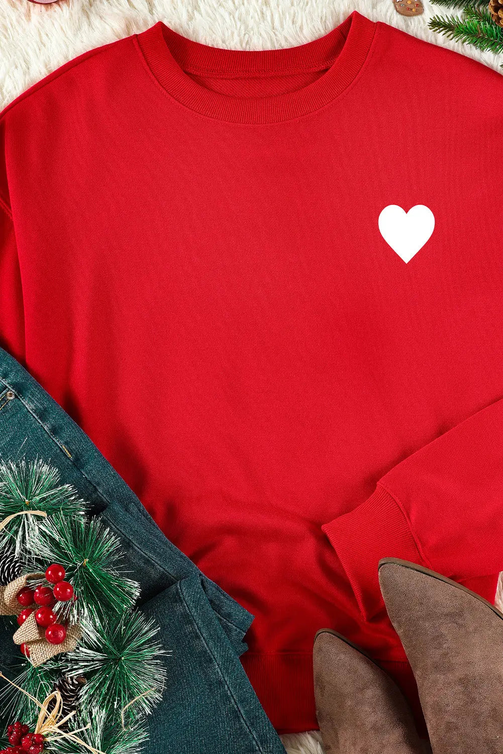 NAUGHTY NICE Heart Graphic Sweatshirt - Image #3
