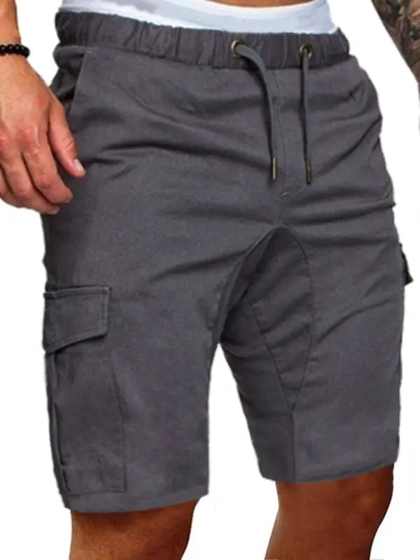 Men's Solid Color Double-knit Cargo Shorts - Image #13