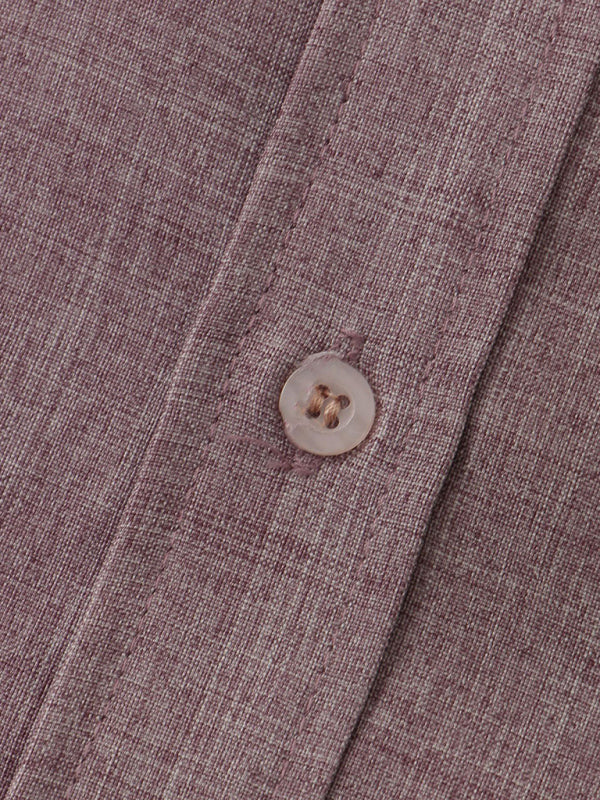 Men's Solid Color Mandarin Collar Linen Button-Up Shirt